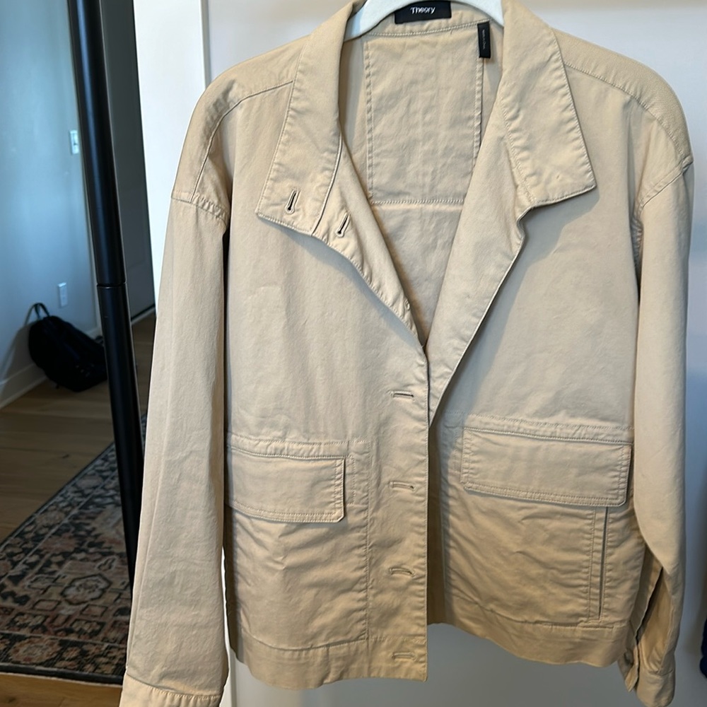 Theory tan spring Jacket size large